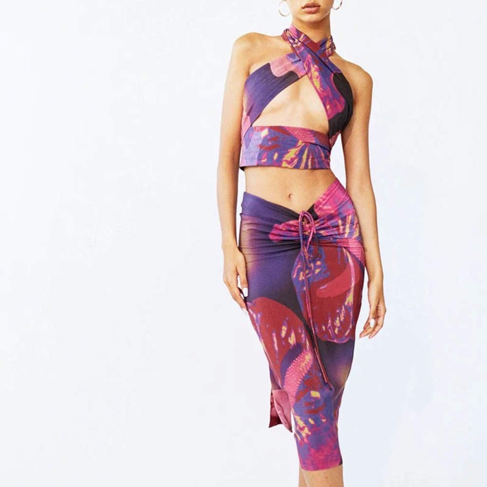 With Jean Naomi Set Flamboyant Anthurium Size XXS Brand New Never Worn with Tags